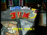 Ecran titre du jeu Earthworm Jim 3D sur Nintendo 64