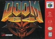 Scan of front side of box of Doom 64