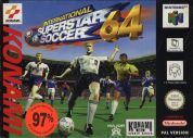 Scan of front side of box of International Superstar Soccer 64