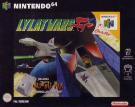 Scan de la face avant de la boite de Lylat Wars - Bundle avec un Rumble Pak