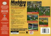 Scan of back side of box of Madden Football 64