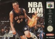 Scan of front side of box of NBA Jam '99