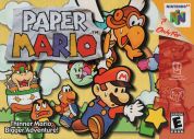 Scan of front side of box of Paper Mario