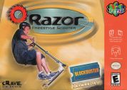 Scan of front side of box of Razor Freestyle Scooter