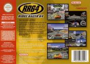 Scan of back side of box of Ridge Racer 64
