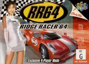 Scan of front side of box of Ridge Racer 64