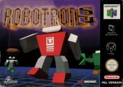 Scan of front side of box of Robotron 64