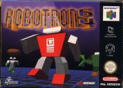 Scan of front side of box of Robotron 64