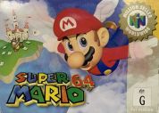 Scan of front side of box of Super Mario 64