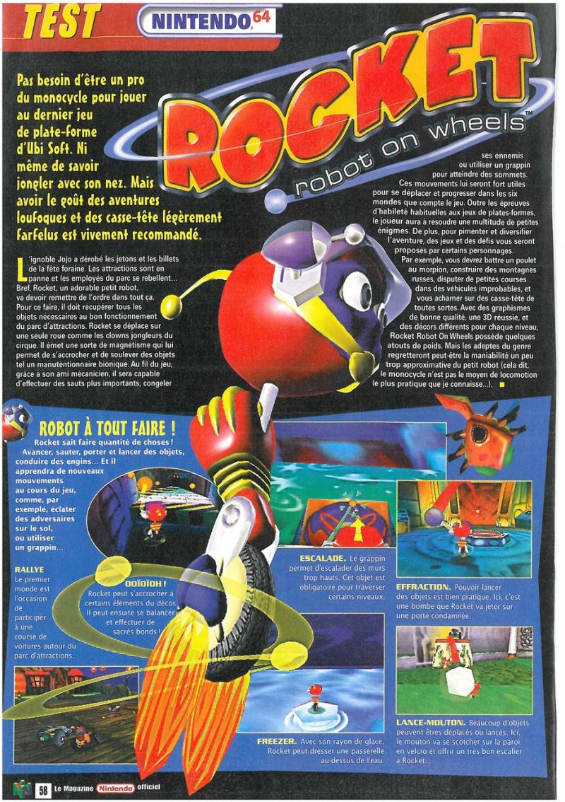 Nintendo64EVER - The tests of Rocket: Robot on Wheels game ...
