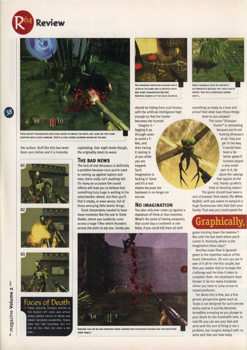 Scan Of The Review Of Turok Dinosaur Hunter Published In The Magazine