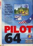 Scan of the review of Pilotwings 64 published in the magazine X64 01, page 1