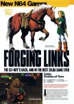 Scan du test de The Legend Of Zelda: Ocarina Of Time paru dans le magazine Arcade 02, page 1