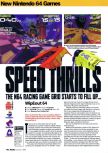 Scan du test de WipeOut 64 paru dans le magazine Arcade 02, page 1