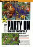 Scan of the review of Mario Party published in the magazine Arcade 04, page 1