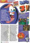 Scan of the review of Earthworm Jim 3D published in the magazine Le Magazine Officiel Nintendo 21, page 1