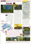 Scan of the review of Turok: Dinosaur Hunter published in the magazine Man!ac 42, page 1