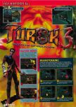 Scan of the review of Turok 3: Shadow of Oblivion published in the magazine Consoles + 105, page 1