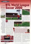 Scan of the review of Michael Owen's World League Soccer 2000 published in the magazine Man!ac 75, page 1