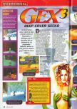 Scan of the review of Gex 3: Deep Cover Gecko published in the magazine Consoles + 094, page 1