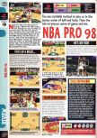 Scan of the review of NBA Pro 98 published in the magazine Computer and Video Games 197, page 1