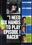 Scan of the article Star Wars Racer Masterclass published in the magazine Computer and Video Games 213, page 2