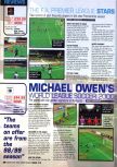 Scan of the review of Michael Owen's World League Soccer 2000 published in the magazine Computer and Video Games 215, page 1