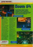 Scan of the preview of Doom 64 published in the magazine Consoles + 062, page 1