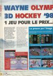 Scan of the review of Wayne Gretzky's 3D Hockey '98 published in the magazine X64 04, page 1