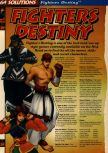 Scan of the walkthrough of Fighters Destiny published in the magazine 64 Solutions 06, page 1