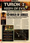 Scan of the walkthrough of Turok 2: Seeds Of Evil published in the magazine 64 Solutions 09, page 1