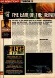 Scan of the walkthrough of Turok 2: Seeds Of Evil published in the magazine 64 Solutions 09, page 21