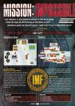 Scan of the walkthrough of Mission: Impossible published in the magazine GamePro 120, page 1