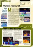 Scan de la preview de Olympic Hockey Nagano '98 paru dans le magazine Electronic Gaming Monthly 102, page 1
