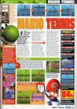 Scan of the review of Mario Tennis published in the magazine Consoles Max 19, page 1