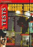 Scan of the review of Mission: Impossible published in the magazine Consoles + 081, page 1