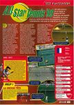 Scan of the review of All Star Tennis 99 published in the magazine Consoles + 082, page 1