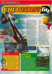 Scan of the review of WipeOut 64 published in the magazine Consoles + 083, page 1