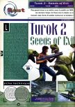 Scan of the review of Turok 2: Seeds Of Evil published in the magazine Joypad 081, page 1