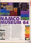 Scan of the review of Namco Museum 64 published in the magazine X64 26, page 1