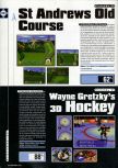 Scan of the review of Wayne Gretzky's 3D Hockey published in the magazine Super Power 047, page 1