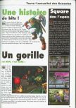 Scan of the preview of Donkey Kong 64 published in the magazine Consoles News 30, page 3