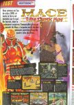 Scan of the review of Mace: The Dark Age published in the magazine Le Magazine Officiel Nintendo 02, page 1