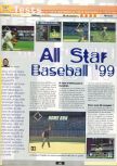 Scan of the review of All-Star Baseball 99 published in the magazine Ultra 64 1, page 1