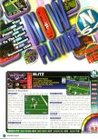 Scan of the review of NFL Blitz published in the magazine Nintendo Power 112, page 1
