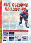Scan of the review of Olympic Hockey Nagano '98 published in the magazine Gameplay 64 05, page 1
