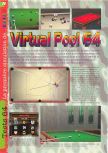 Scan of the review of Virtual Pool 64 published in the magazine Gameplay 64 13, page 1