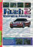 Scan of the review of Rush 2: Extreme Racing published in the magazine Gameplay 64 14, page 1