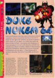 Scan of the review of Duke Nukem 64 published in the magazine Gameplay 64 04, page 1