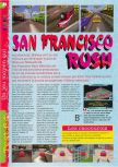 Scan of the review of San Francisco Rush published in the magazine Gameplay 64 04, page 1
